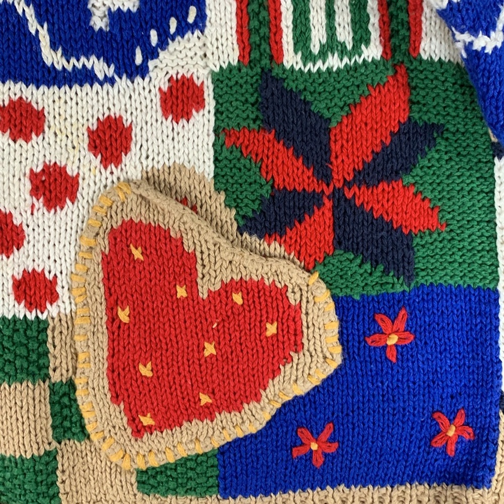 Vintage Bellepointe Patchwork Hearts Knitted Card… - image 7